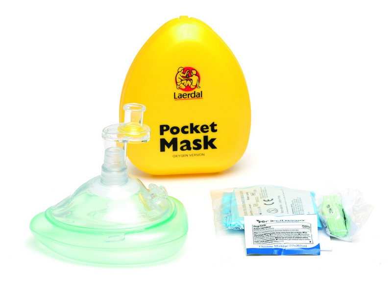 83001133 - Pocket Mask with O2 Inlet, Headstrap